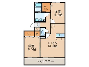 ビュ－アゼリアＢ棟の物件間取画像